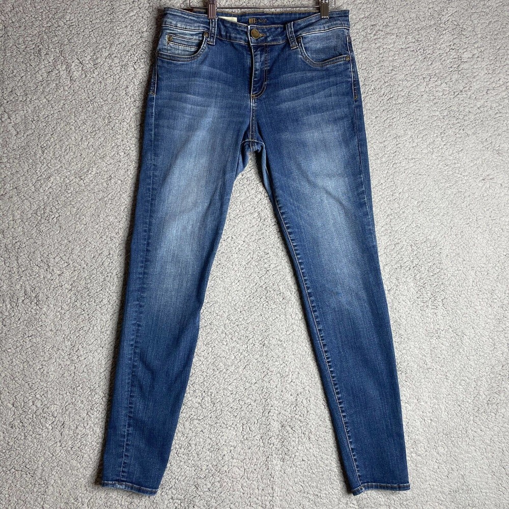 Kut from the Kloth Toothpick Skinny Womens Size 10 Blue Denim Mid Rise Jeans